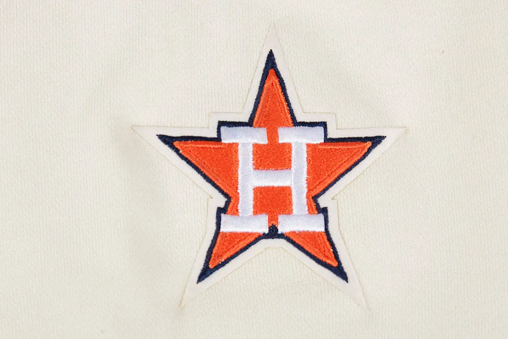 MLB HOUSTON ASTROS RETRO CLASSIC WOMEN'S CROPPED PO HOODIE (EGGSHELL/ MIDNIGHT NAVY)