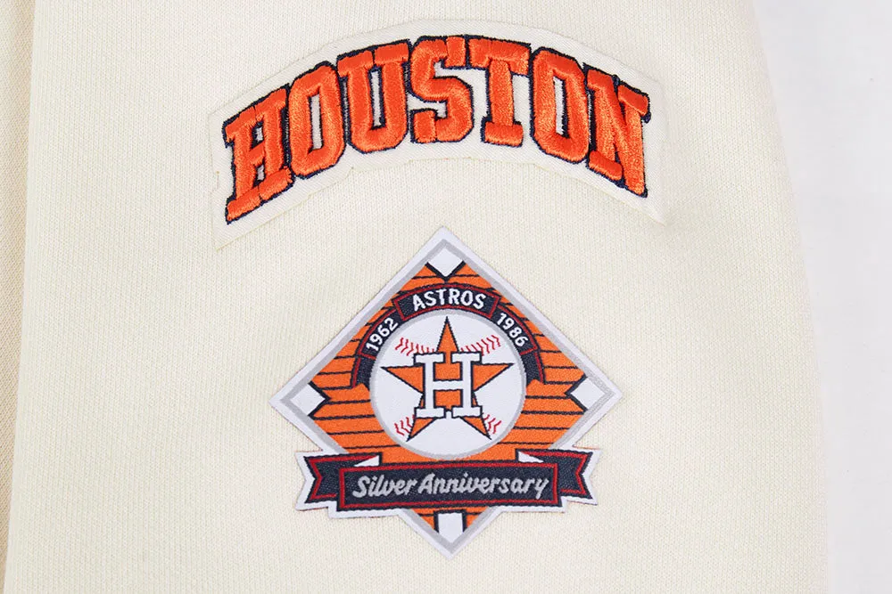MLB HOUSTON ASTROS RETRO CLASSIC WOMEN'S CROPPED PO HOODIE (EGGSHELL/ MIDNIGHT NAVY)