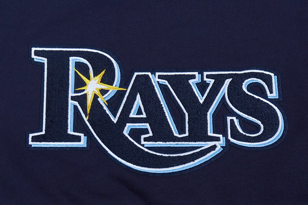 MLB TAMPA BAY RAYS CLASSIC WOMEN'S FLC CROPPED PO HOODIE (UNIVERSITY BLUE)
