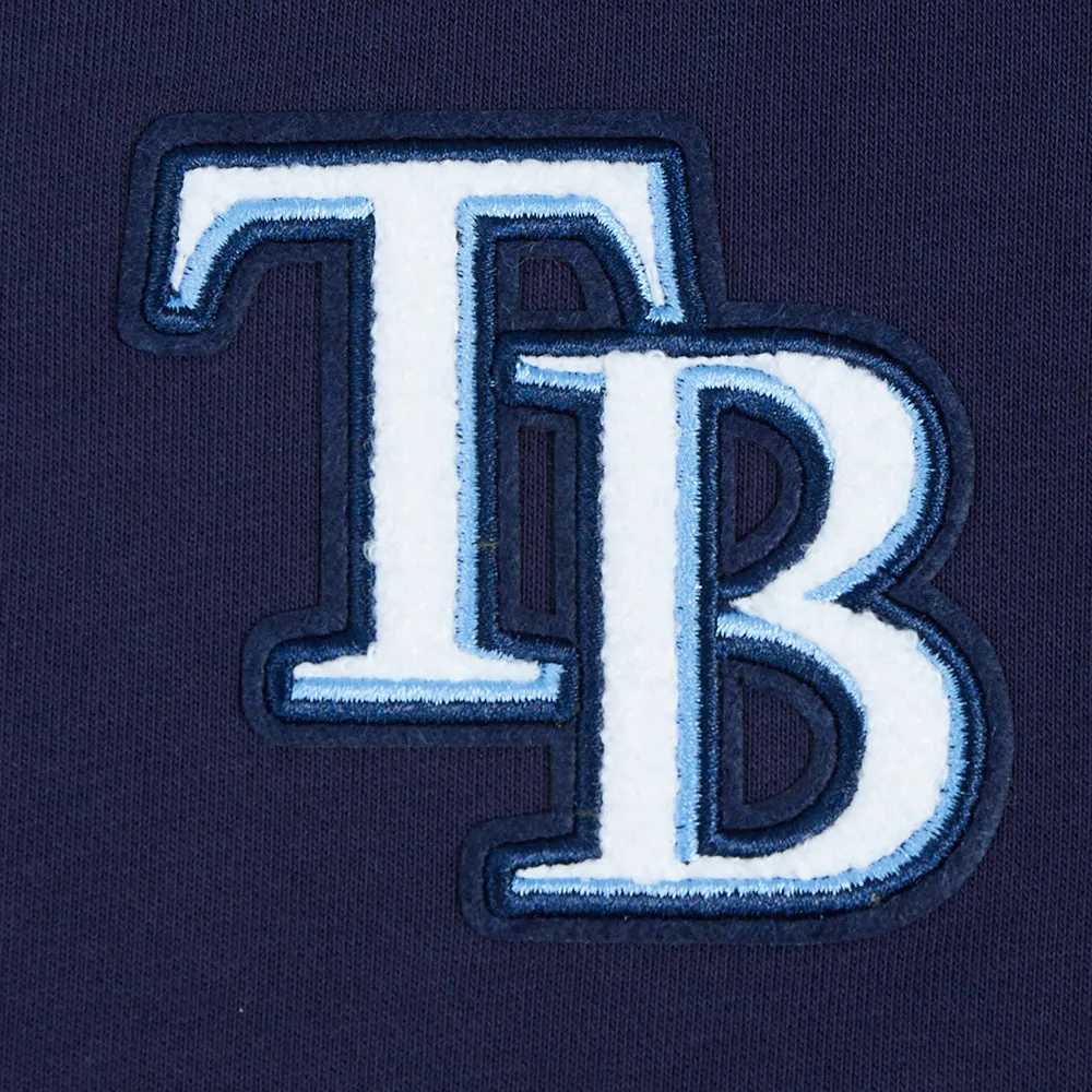 MLB TAMPA BAY RAYS CLASSIC WOMEN'S FLC CROPPED PO HOODIE (UNIVERSITY BLUE)