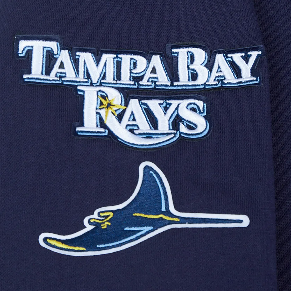 MLB TAMPA BAY RAYS CLASSIC WOMEN'S FLC CROPPED PO HOODIE (UNIVERSITY BLUE)