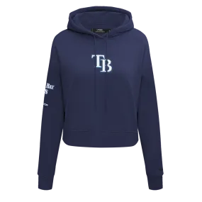 MLB TAMPA BAY RAYS CLASSIC WOMEN'S FLC CROPPED PO HOODIE (UNIVERSITY BLUE)