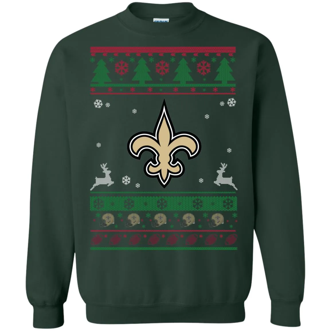 New Orleans Saints Logo Football Teams Ugly Christmas Sweater Unisex Crewneck Pullover Sweatshirt