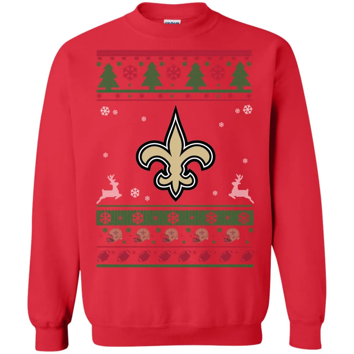 New Orleans Saints Logo Football Teams Ugly Christmas Sweater Unisex Crewneck Pullover Sweatshirt