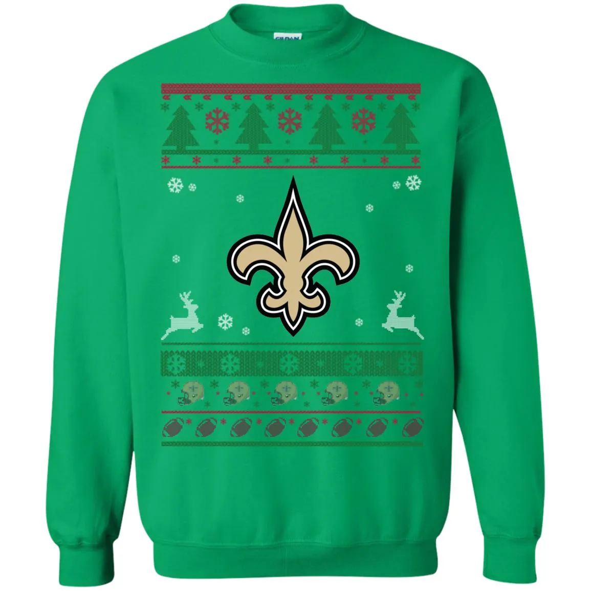 New Orleans Saints Logo Football Teams Ugly Christmas Sweater Unisex Crewneck Pullover Sweatshirt