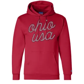 OHIO U.S.A. SCRIPT PULLOVER HOODIE / RED
