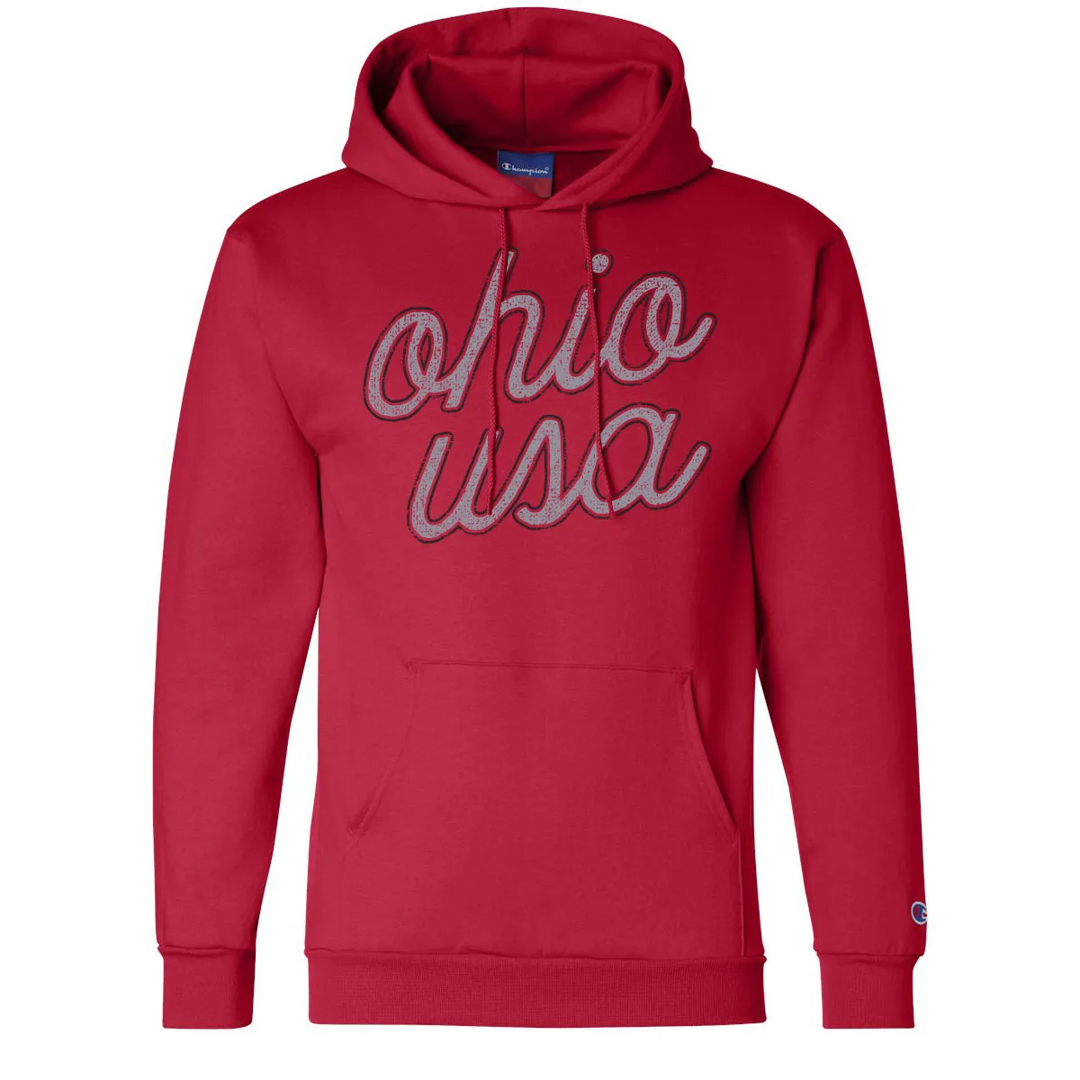 OHIO U.S.A. SCRIPT PULLOVER HOODIE / RED
