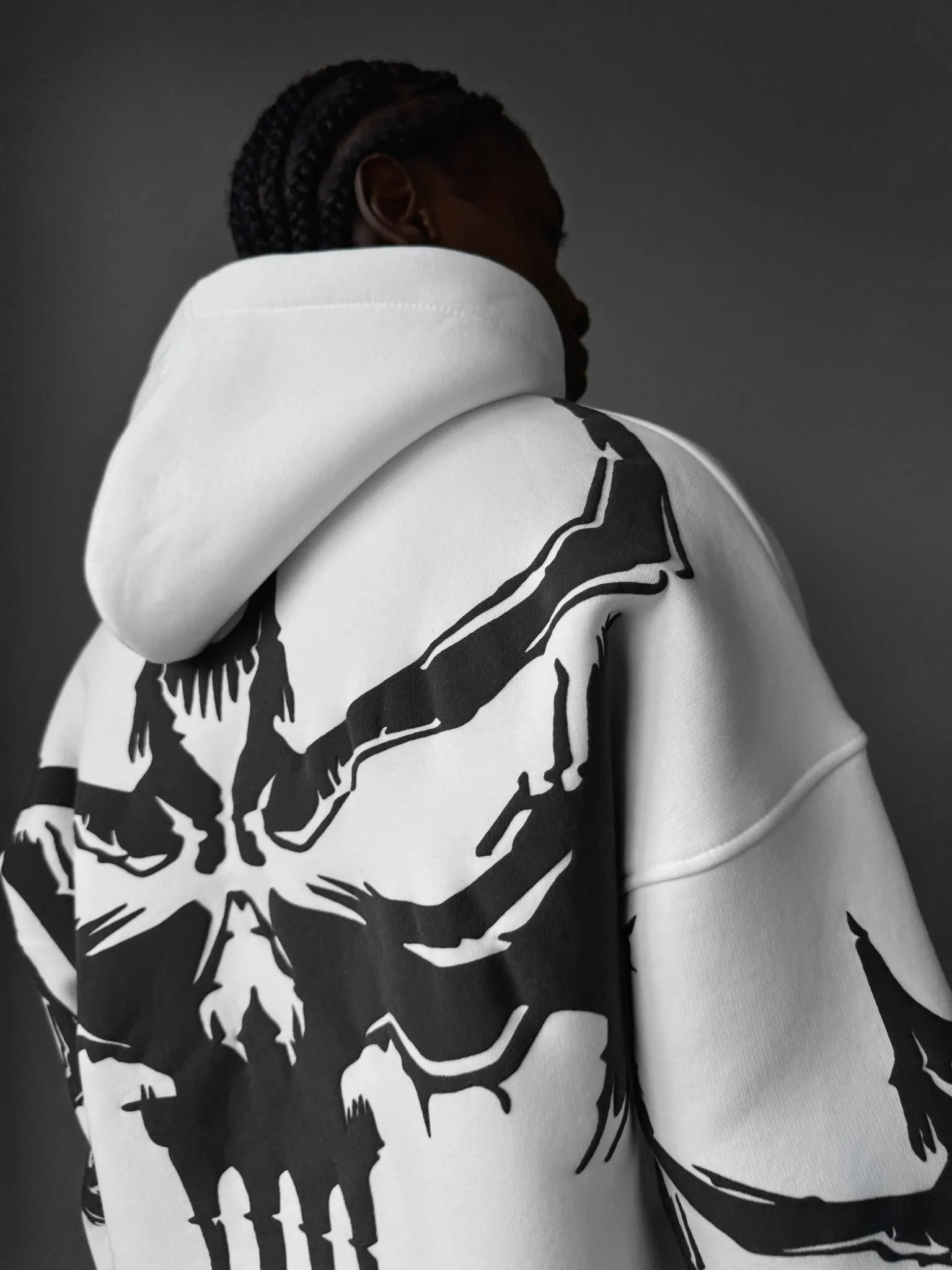 Oversize Ghost Hoodie - White