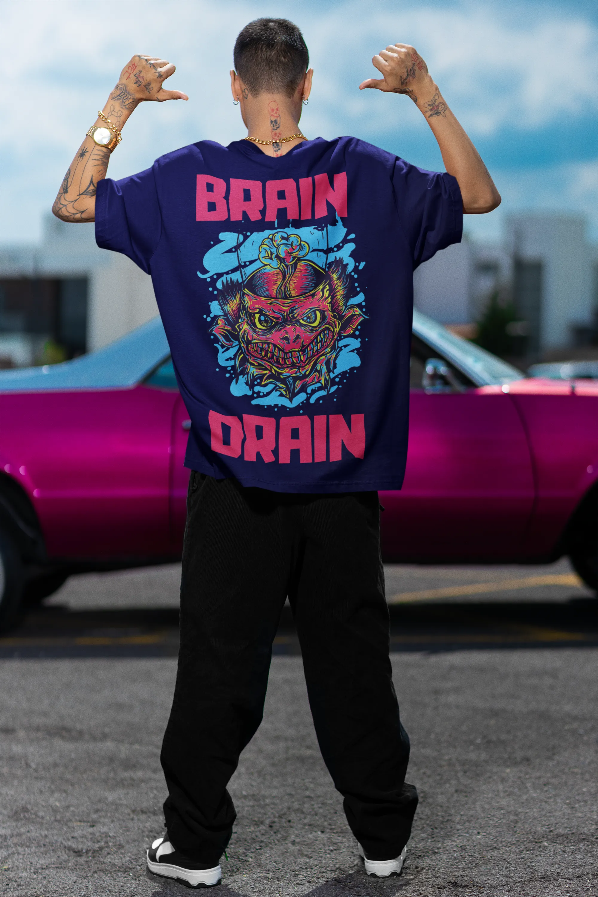 Oversized T- Shirt Men - Brain Drain