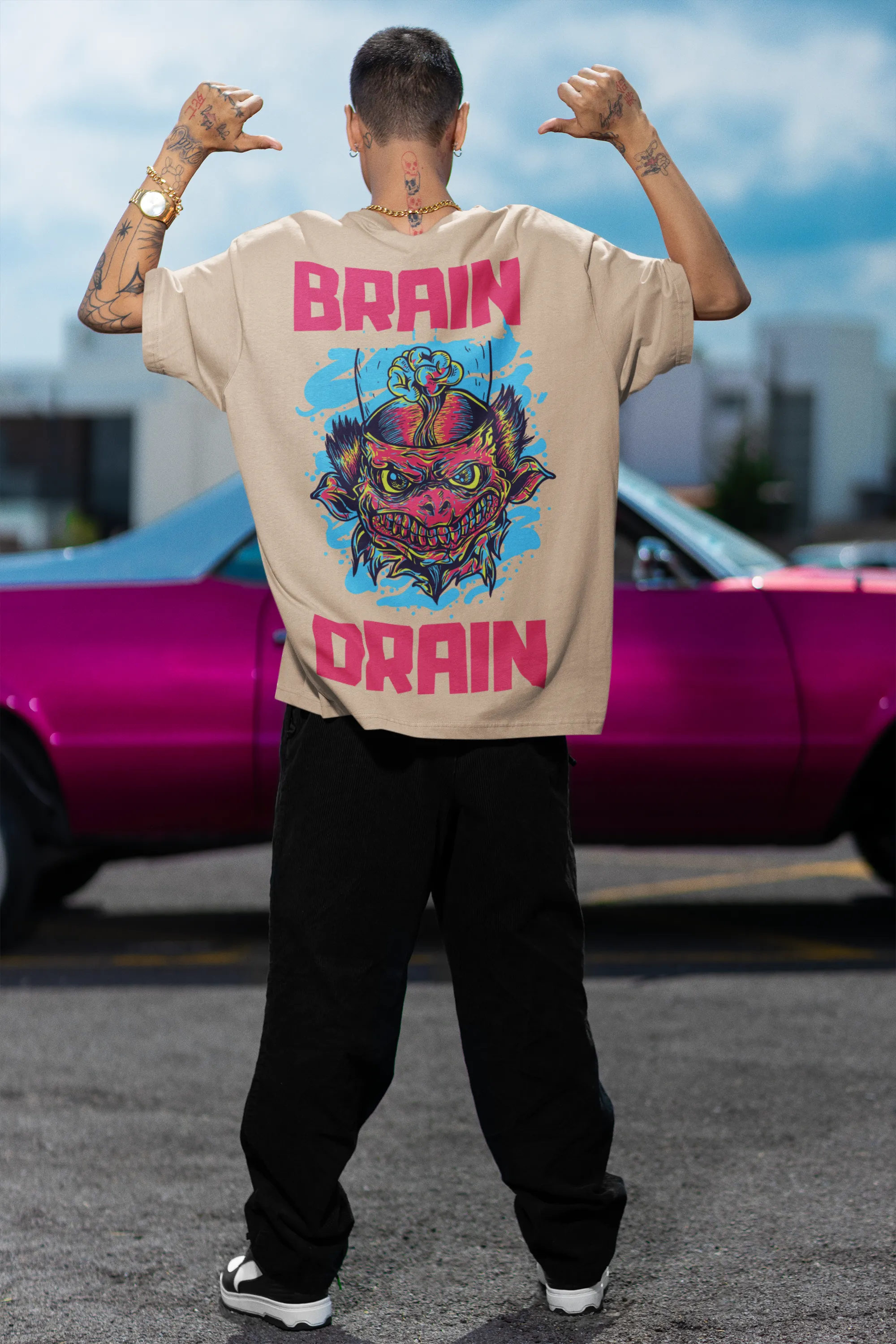 Oversized T- Shirt Men - Brain Drain
