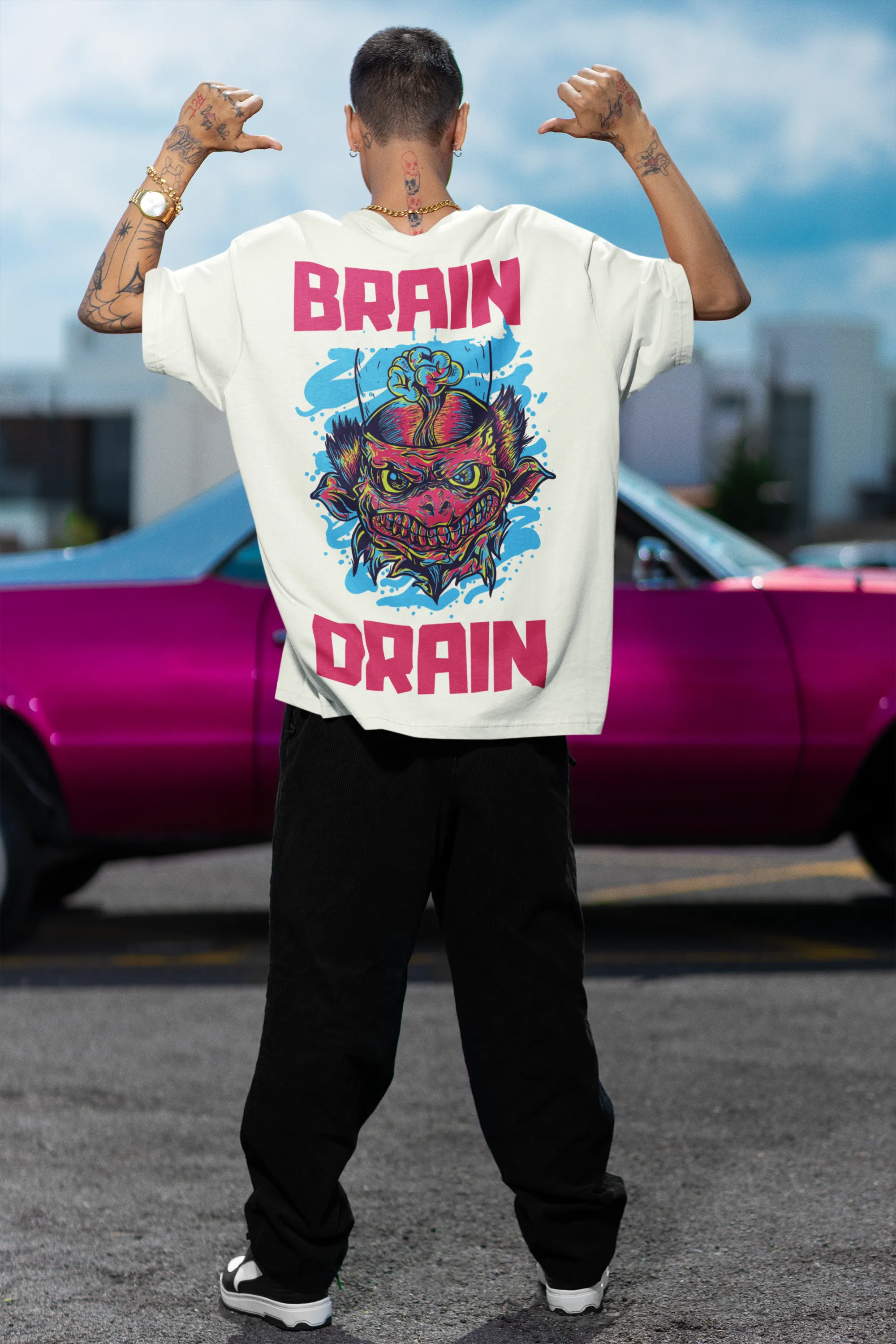 Oversized T- Shirt Men - Brain Drain
