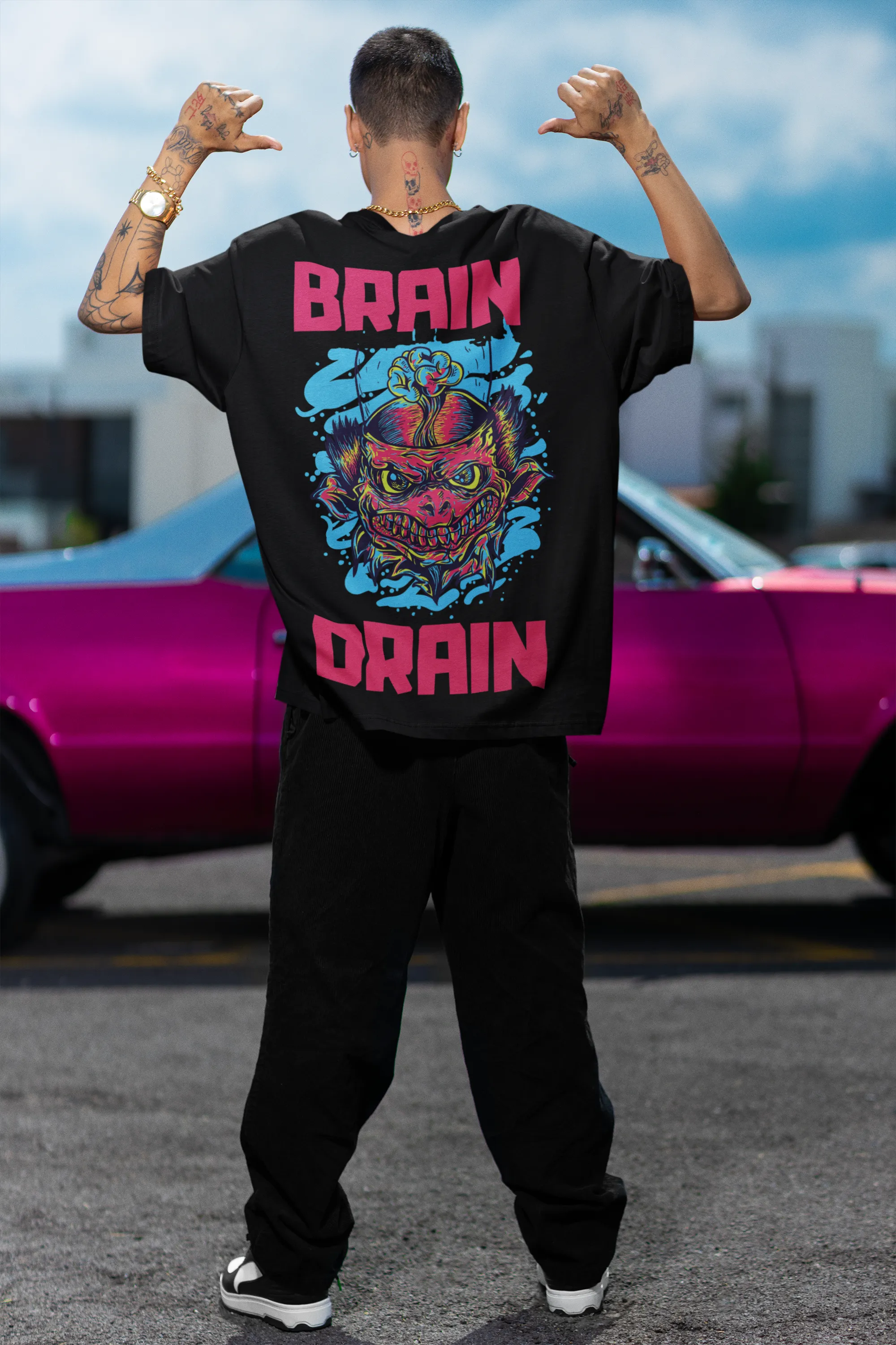 Oversized T- Shirt Men - Brain Drain