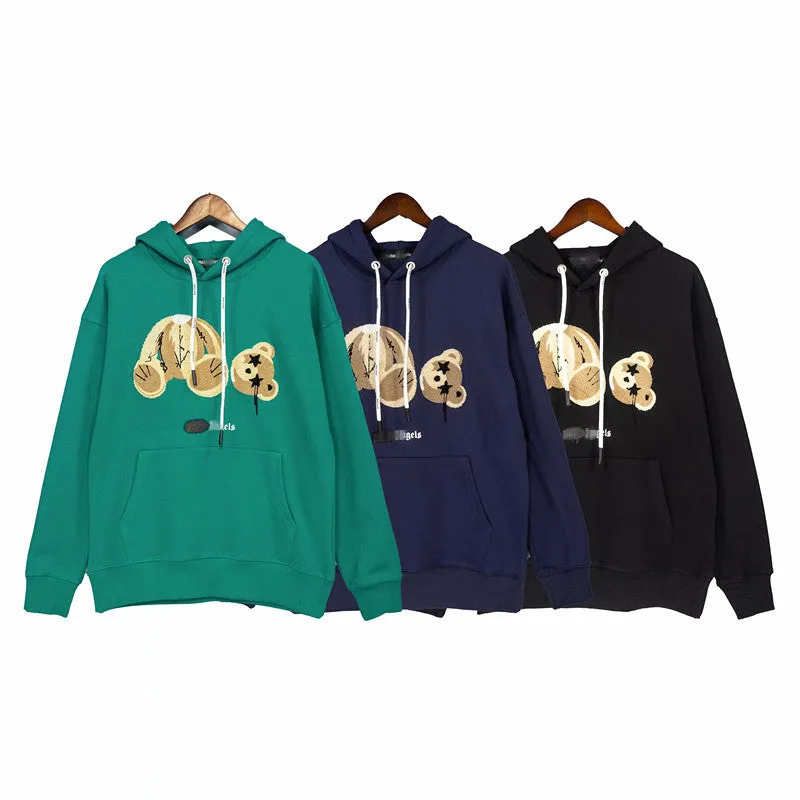 Palm Angels Hoodie Broken Bear Embroidered Hoodie Men 'S And Women 'S Coat