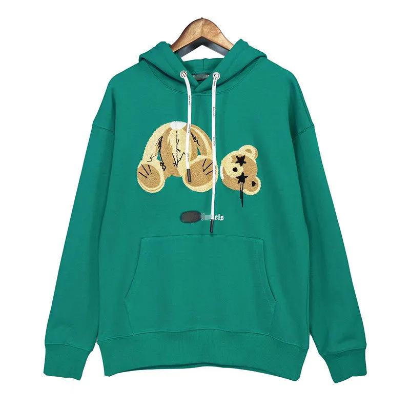 Palm Angels Hoodie Broken Bear Embroidered Hoodie Men 'S And Women 'S Coat