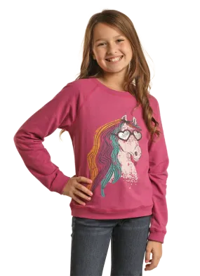 Panhandle Slim® Girl's Glam Pony Long Sleeve Graphic T-Shirt