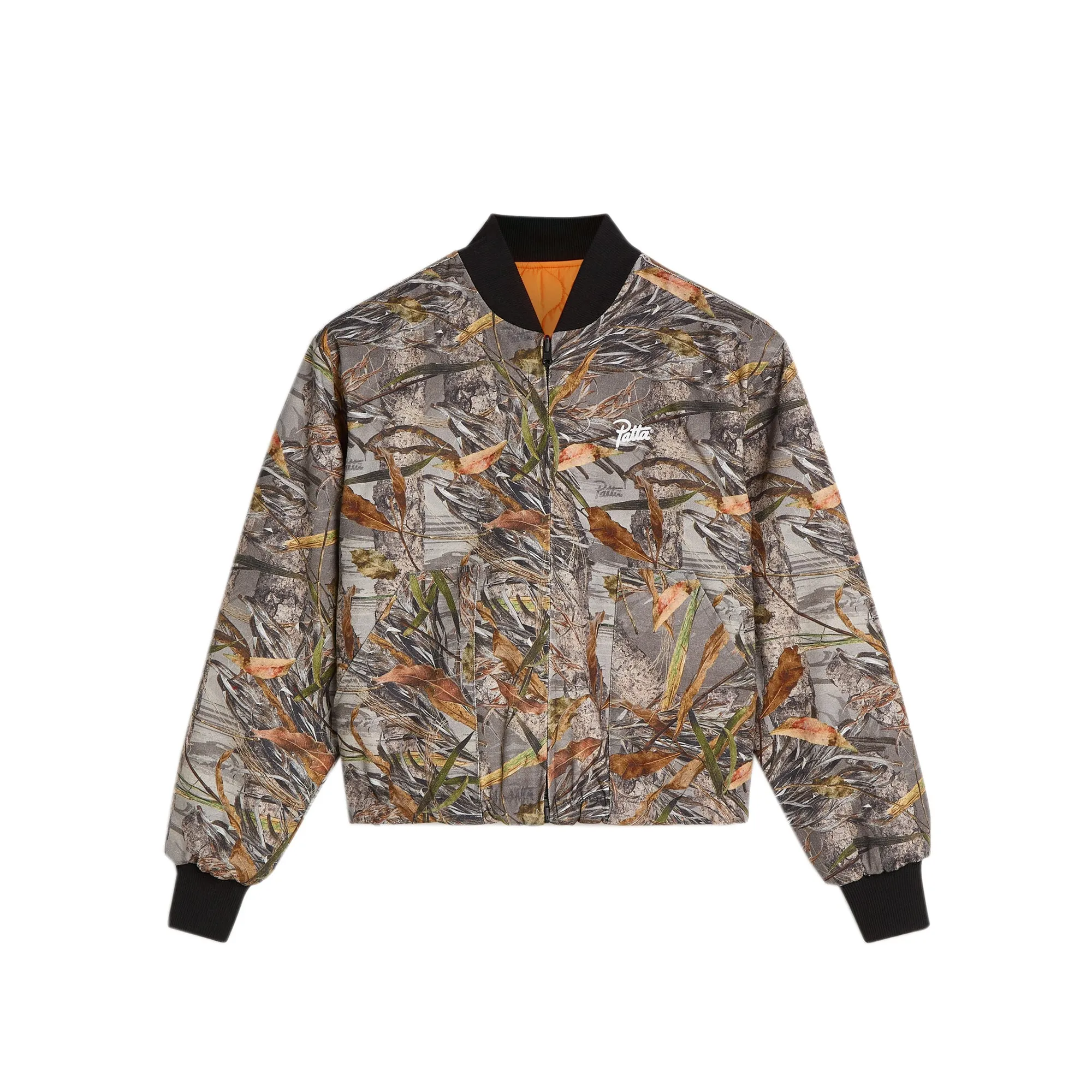 Patta Mens Natural Print Reversible Canvas Bomber Jacket
