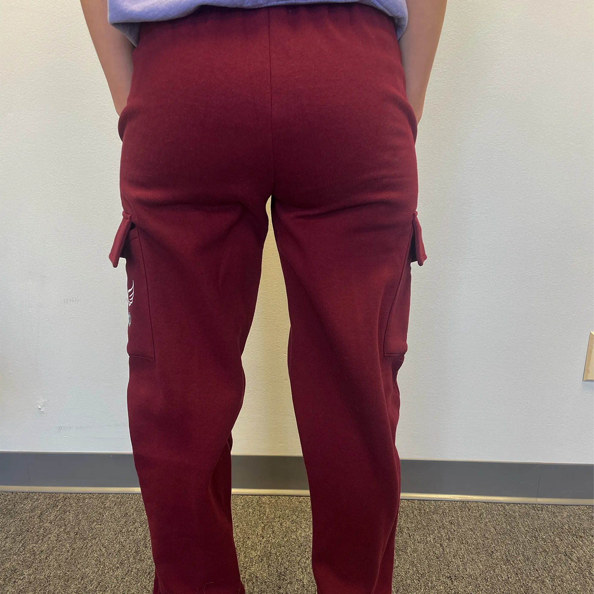 Pi Beta Phi Wings and Halo Fleece Cargo Sweatpants - Burgundy