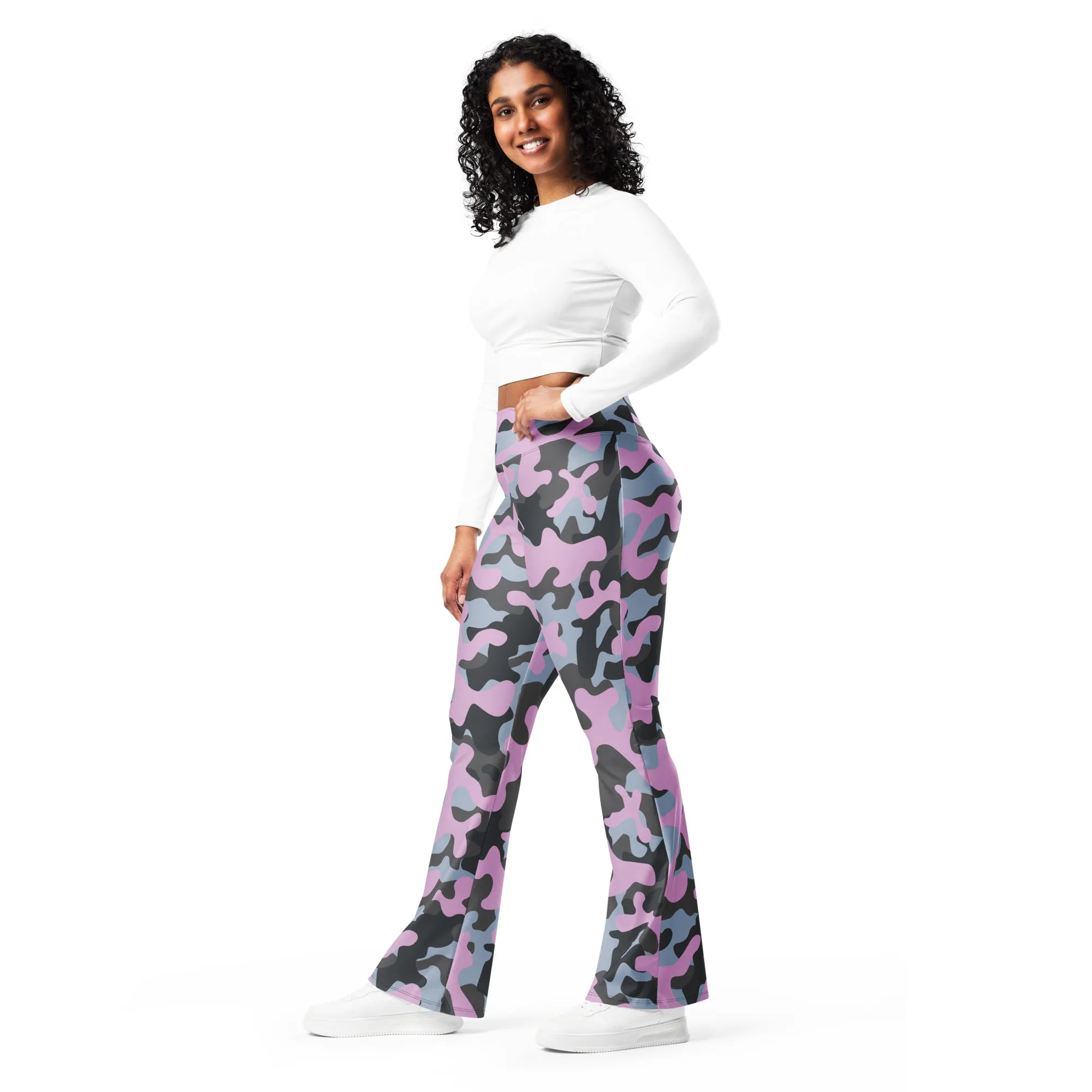 Pink Camo Flare Leggings