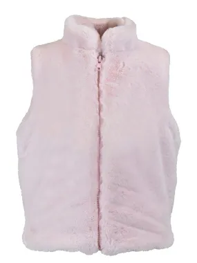 Pink Faux Fur Zip Up Vest
