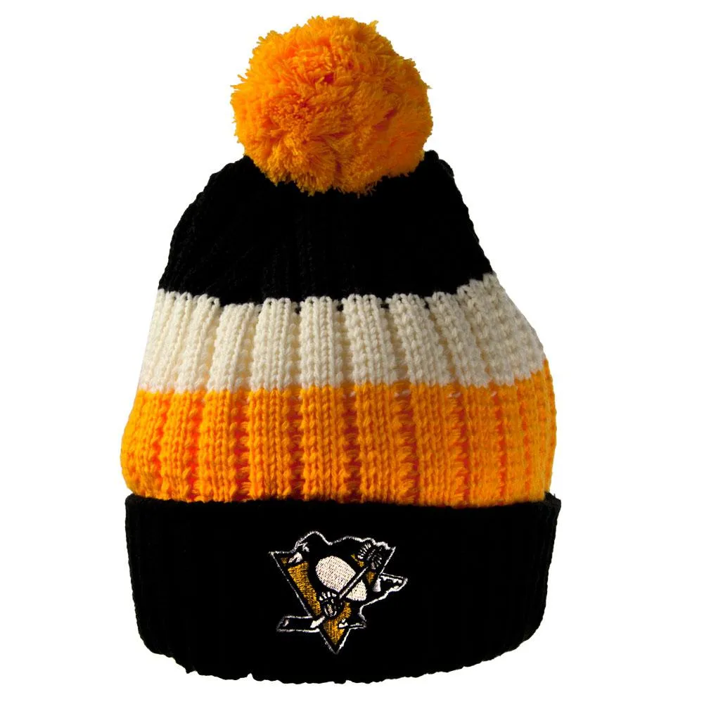 Pittsburgh Penguins - Logo Slope Adult Pom Pom Knit Hat