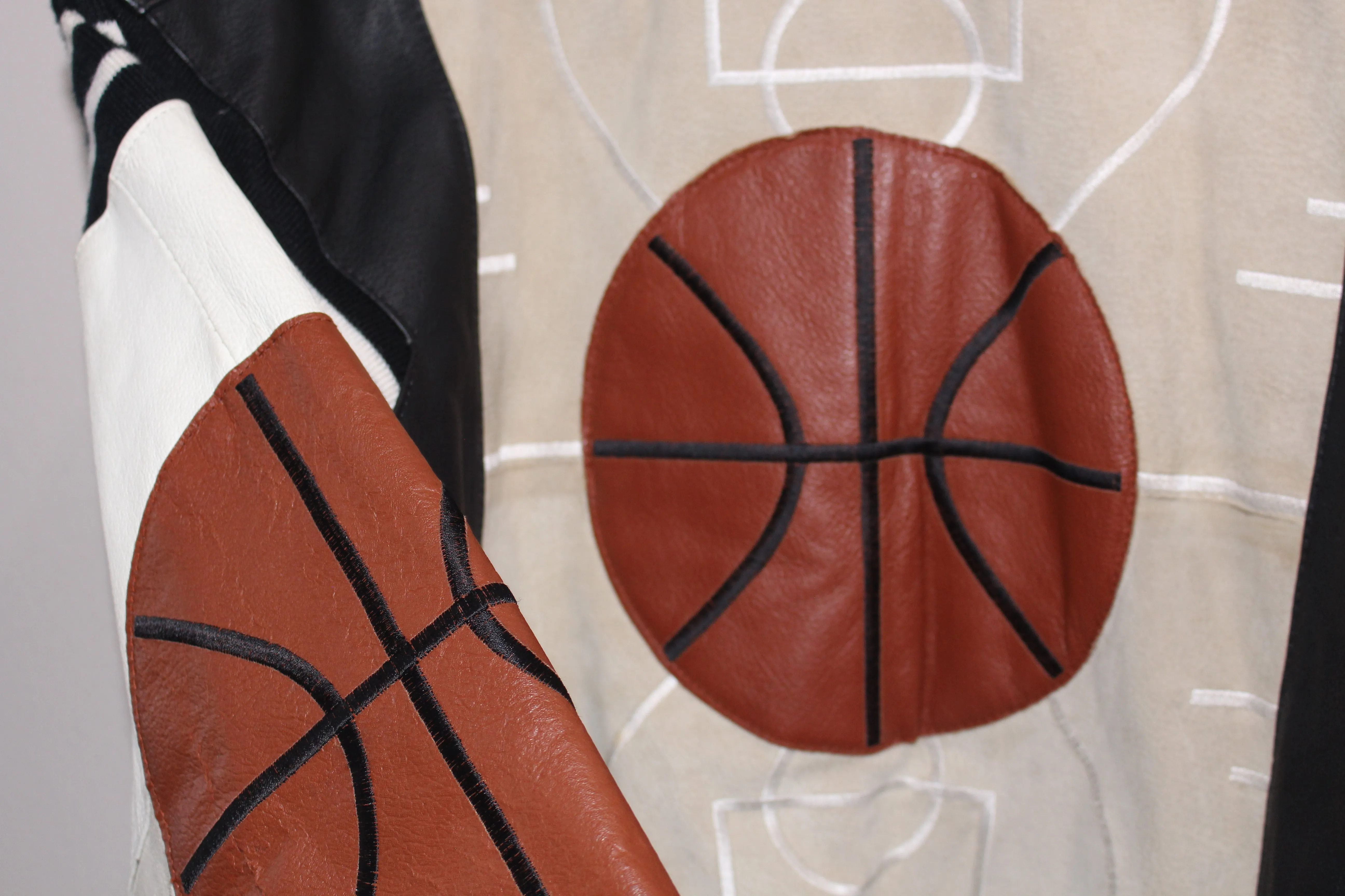 Rare 1991 Michael Hoban Leather Basketball Bomber Jacket (M)