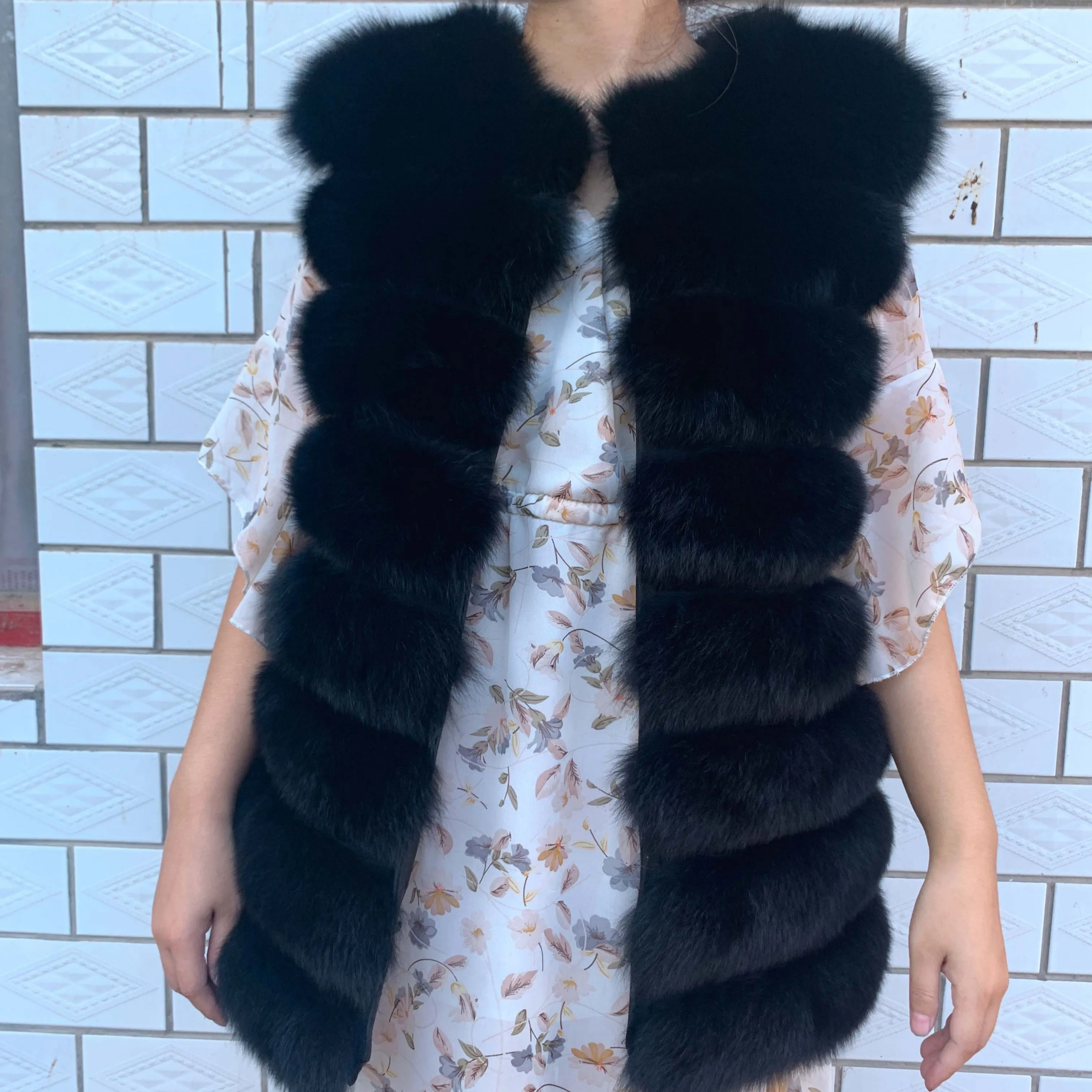 real fur coat 100% natural fur jacket winter warm leather fox fur coat