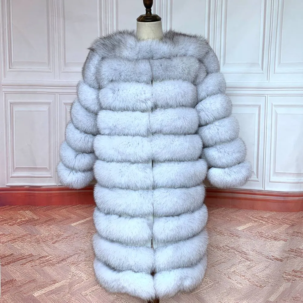 real fur coat 100% natural fur jacket winter warm leather fox fur coat