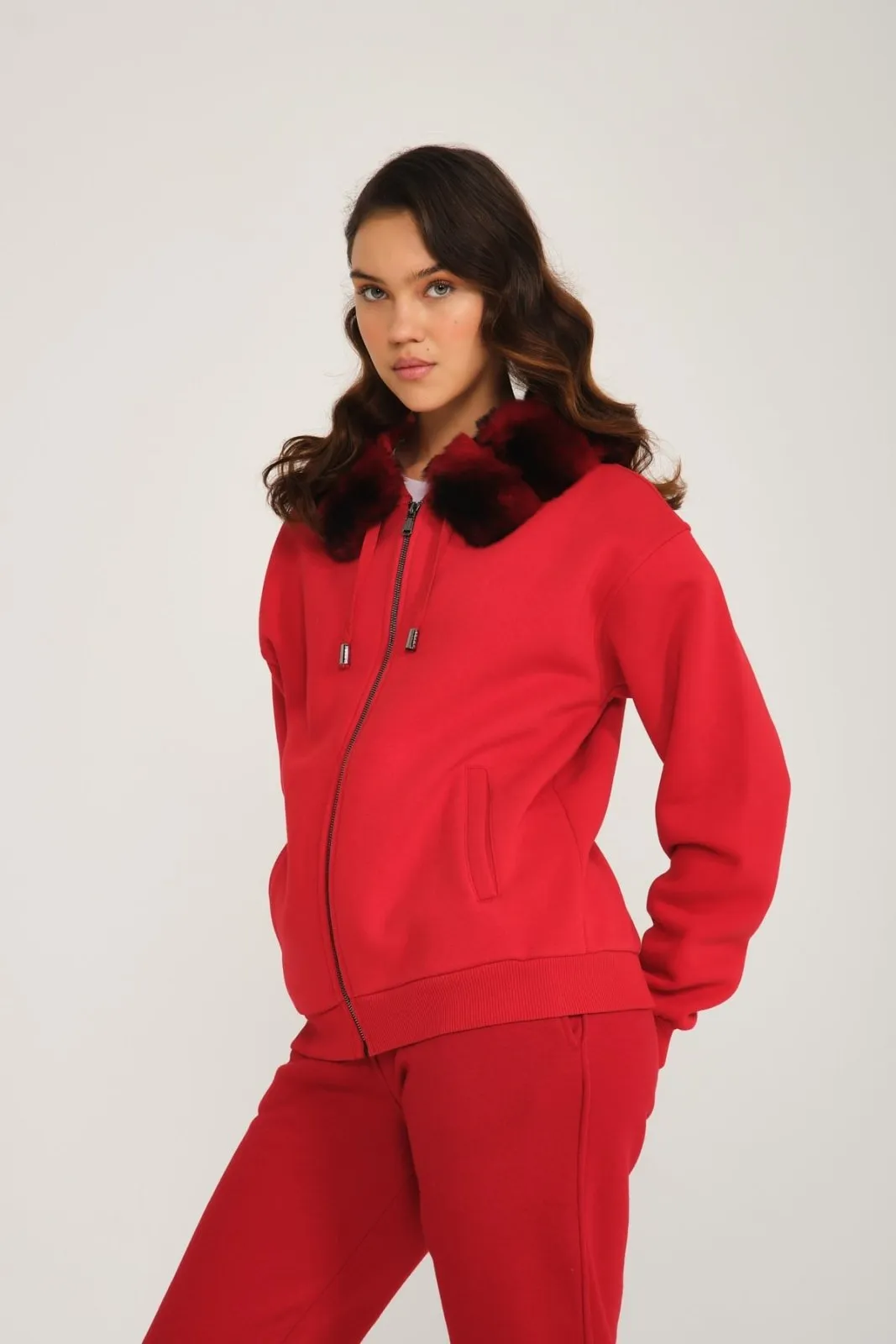 Red Rex Fur Hoodie