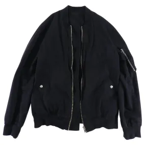 Rick Owens Vicious Spring 2014 Black Cotton Bomber Jacket - M