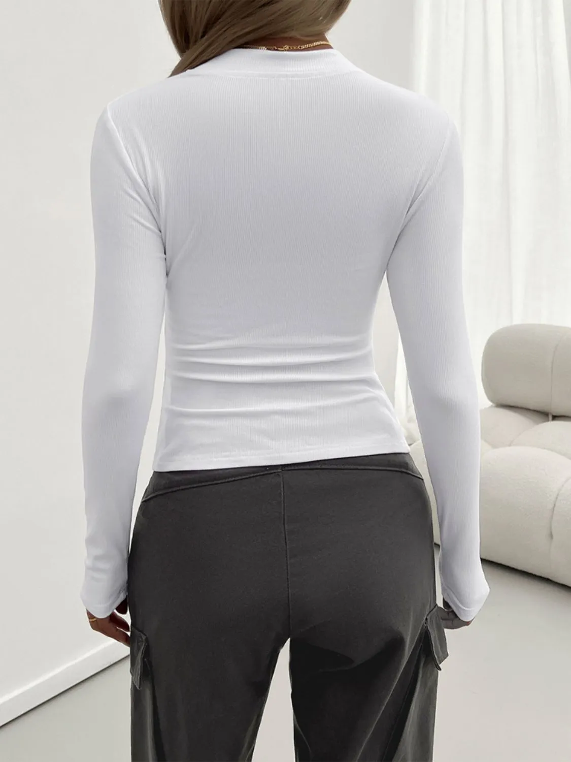 Round Neck Long Sleeve Top