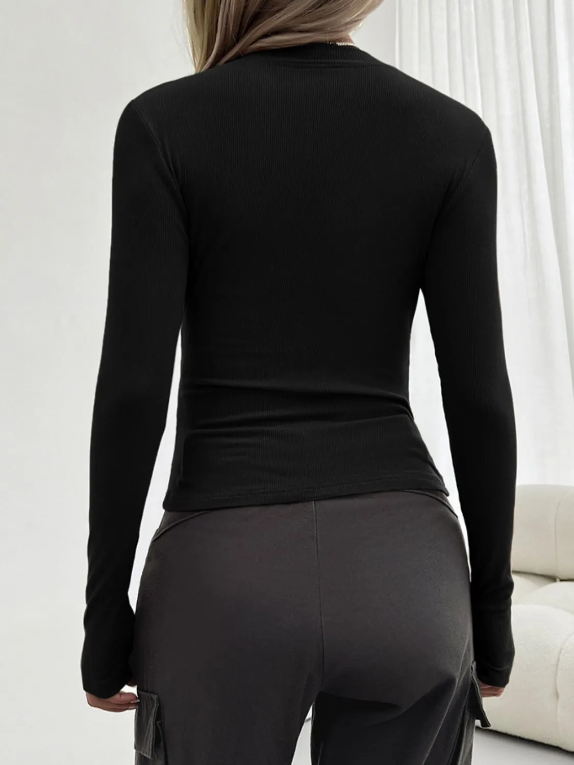 Round Neck Long Sleeve Top