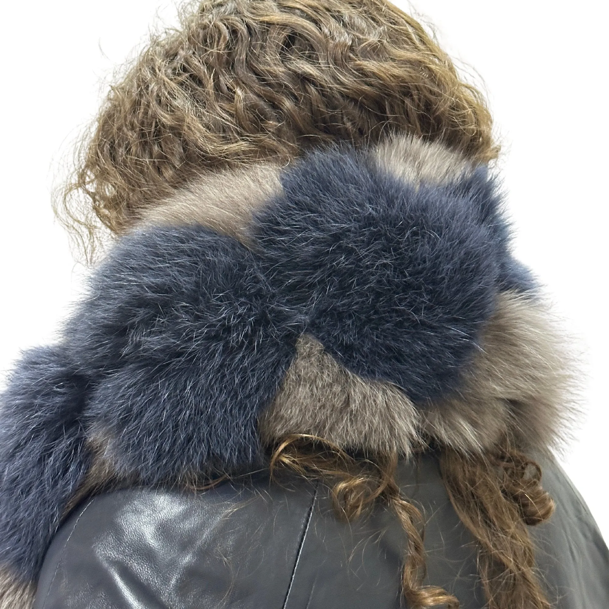 Scarf made of natural fox fur, lined fox fur scarf