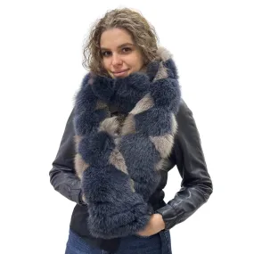 Scarf made of natural fox fur, lined fox fur scarf