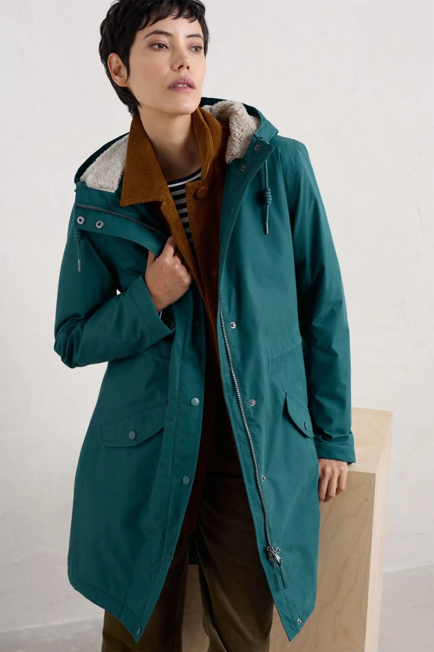 Seasalt Plant Hunter 2 Gust Blue Waterproof Parka Coat