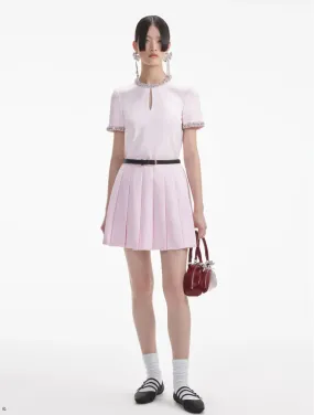 Self-Portrait | Pink Satin Mini Skirt