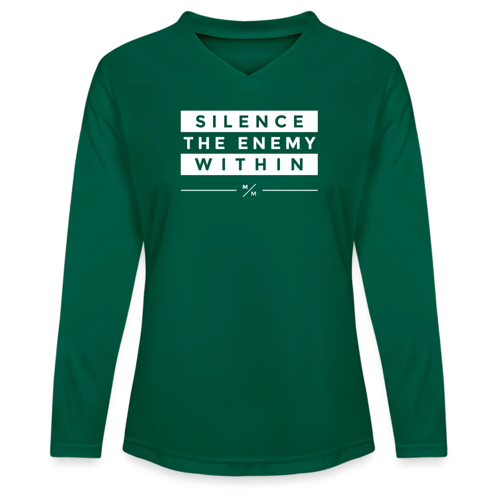 Silence The Enemy Within - Ladies' Zone Performance Long-Sleeve T-Shirt
