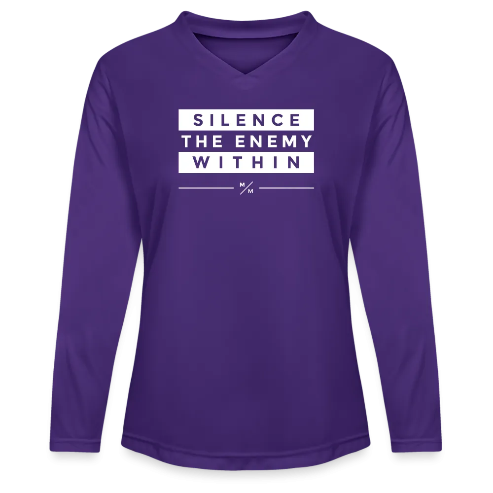 Silence The Enemy Within - Ladies' Zone Performance Long-Sleeve T-Shirt