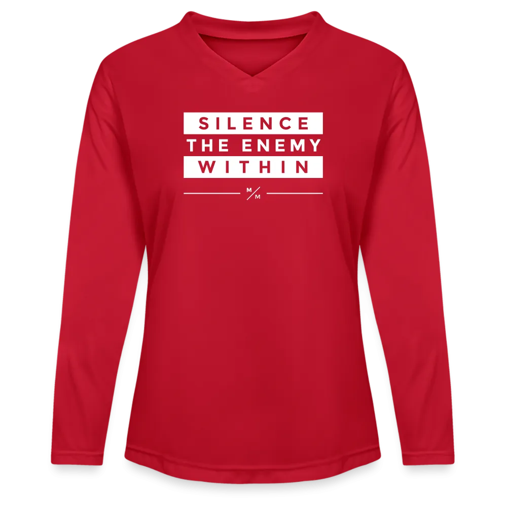 Silence The Enemy Within - Ladies' Zone Performance Long-Sleeve T-Shirt