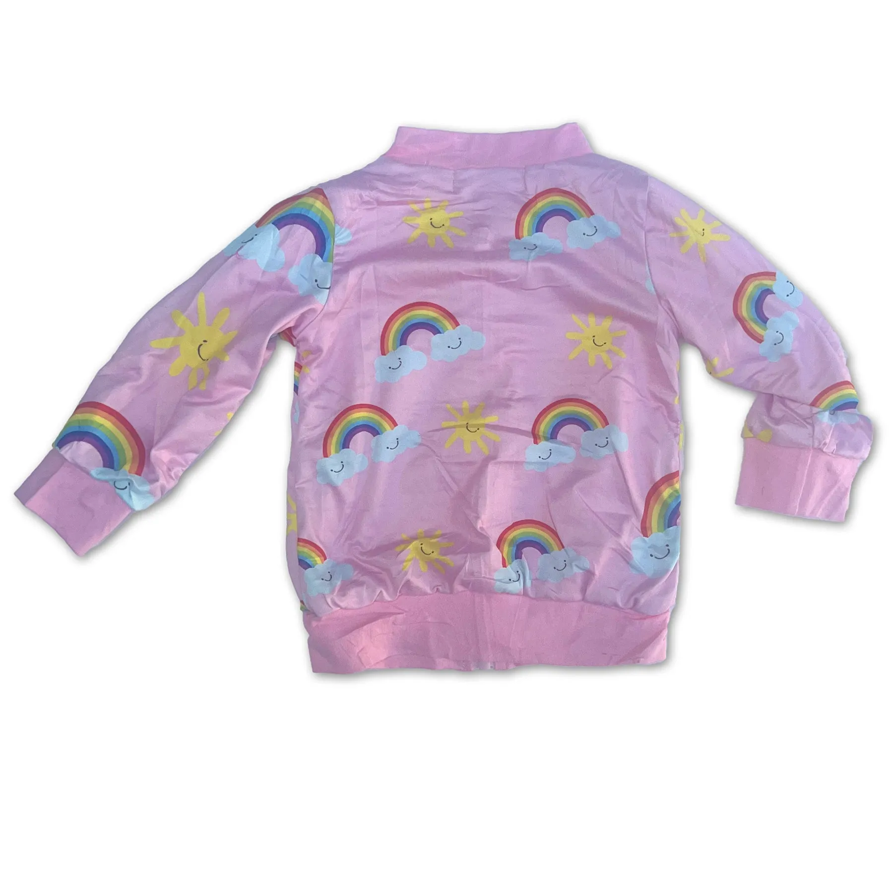 Sol Baby Sun Rainbow Pink Bomber Jacket
