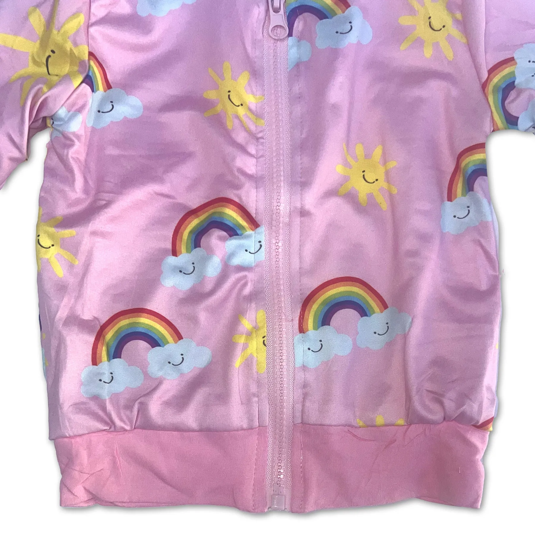 Sol Baby Sun Rainbow Pink Bomber Jacket