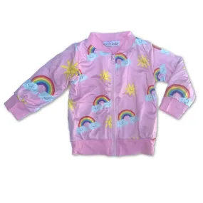 Sol Baby Sun Rainbow Pink Bomber Jacket