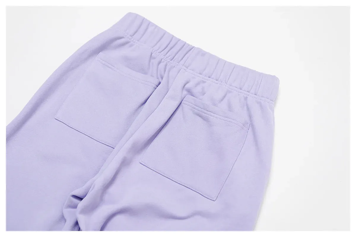 Solid Color Sweat Sports Bra And Sweatpants Set