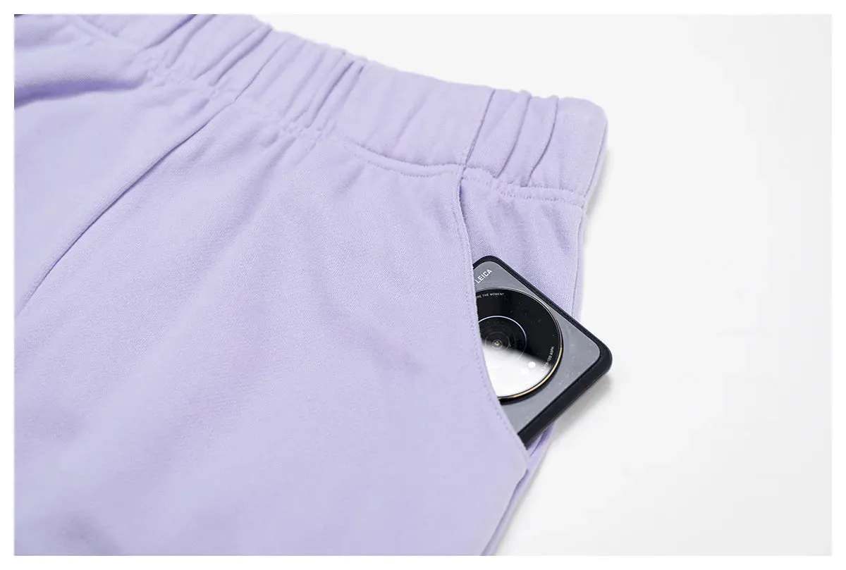 Solid Color Sweat Sports Bra And Sweatpants Set