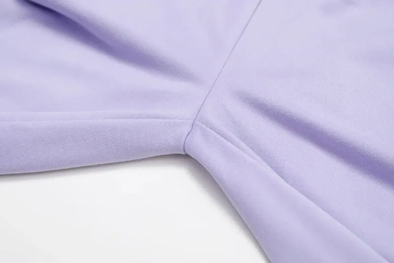 Solid Color Sweat Sports Bra And Sweatpants Set
