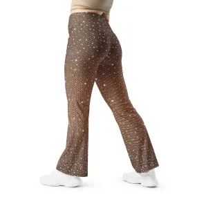 Sparkle Fishnet Print Flare Leggings