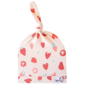Strawberry Top Knot Hat 0-4 Months