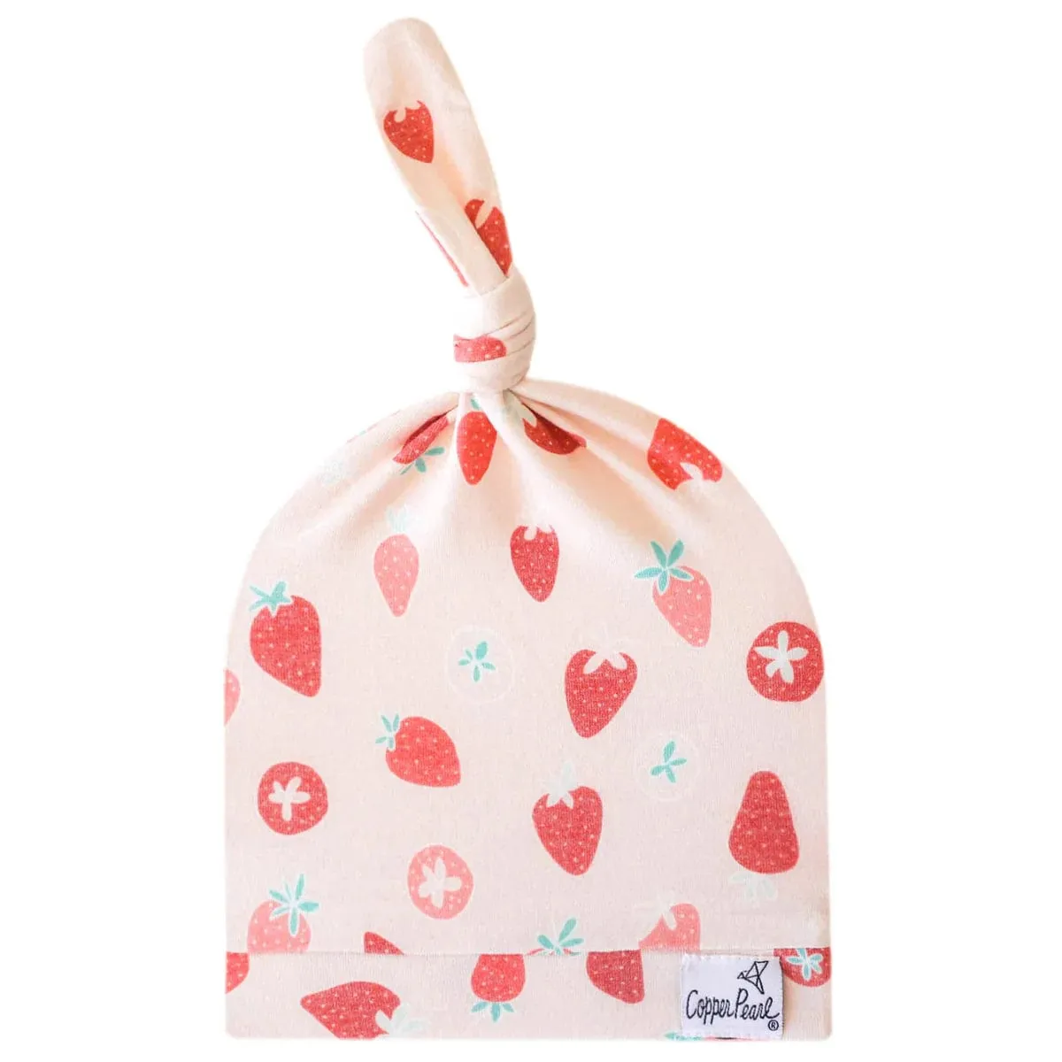 Strawberry Top Knot Hat 0-4 Months