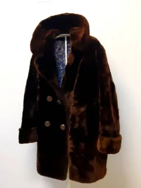 Stunning vintage 1940's or 50's shorn beaver fur coat. Made in Saint John, New Brunswick, Canada