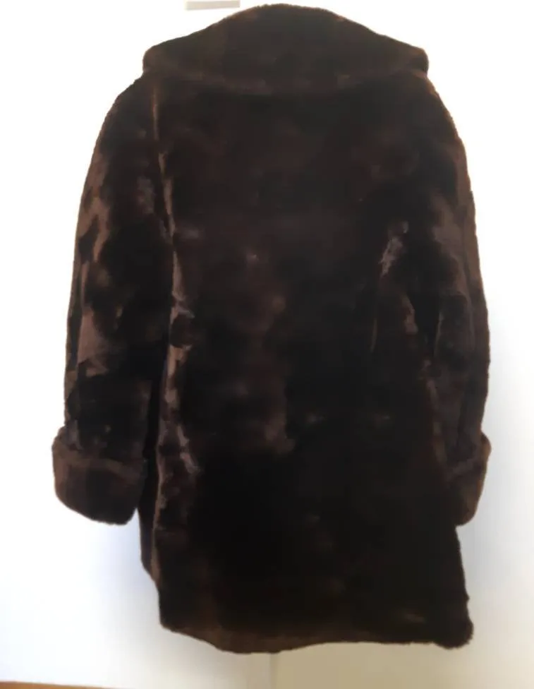 Stunning vintage 1940's or 50's shorn beaver fur coat. Made in Saint John, New Brunswick, Canada