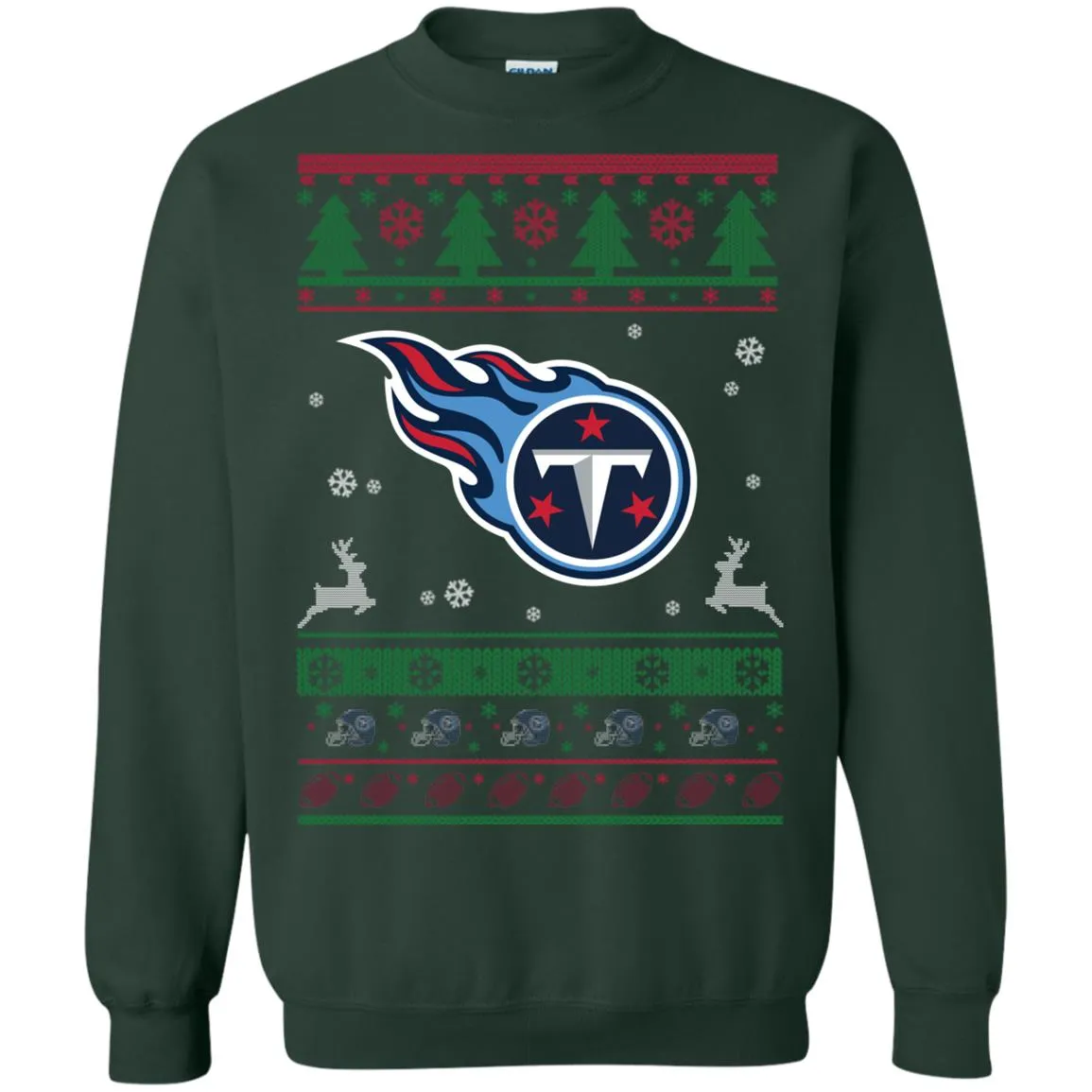 Tennessee Titans Logo Football Teams Ugly Christmas Sweater Unisex Crewneck Pullover Sweatshirt